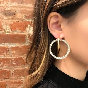Joomi lim crystal hoop earrings